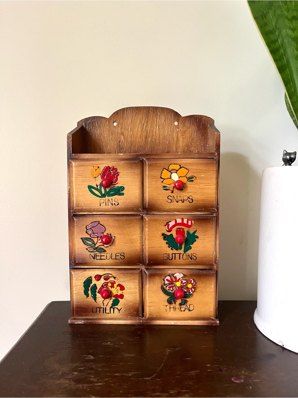 MCM Wood Sewing Box/Caddy Organizer